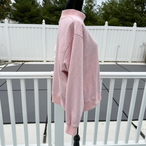 Parke Embroidered Classic Mockneck Sweatshirt inPeony L/XL - Picture 4 of 7